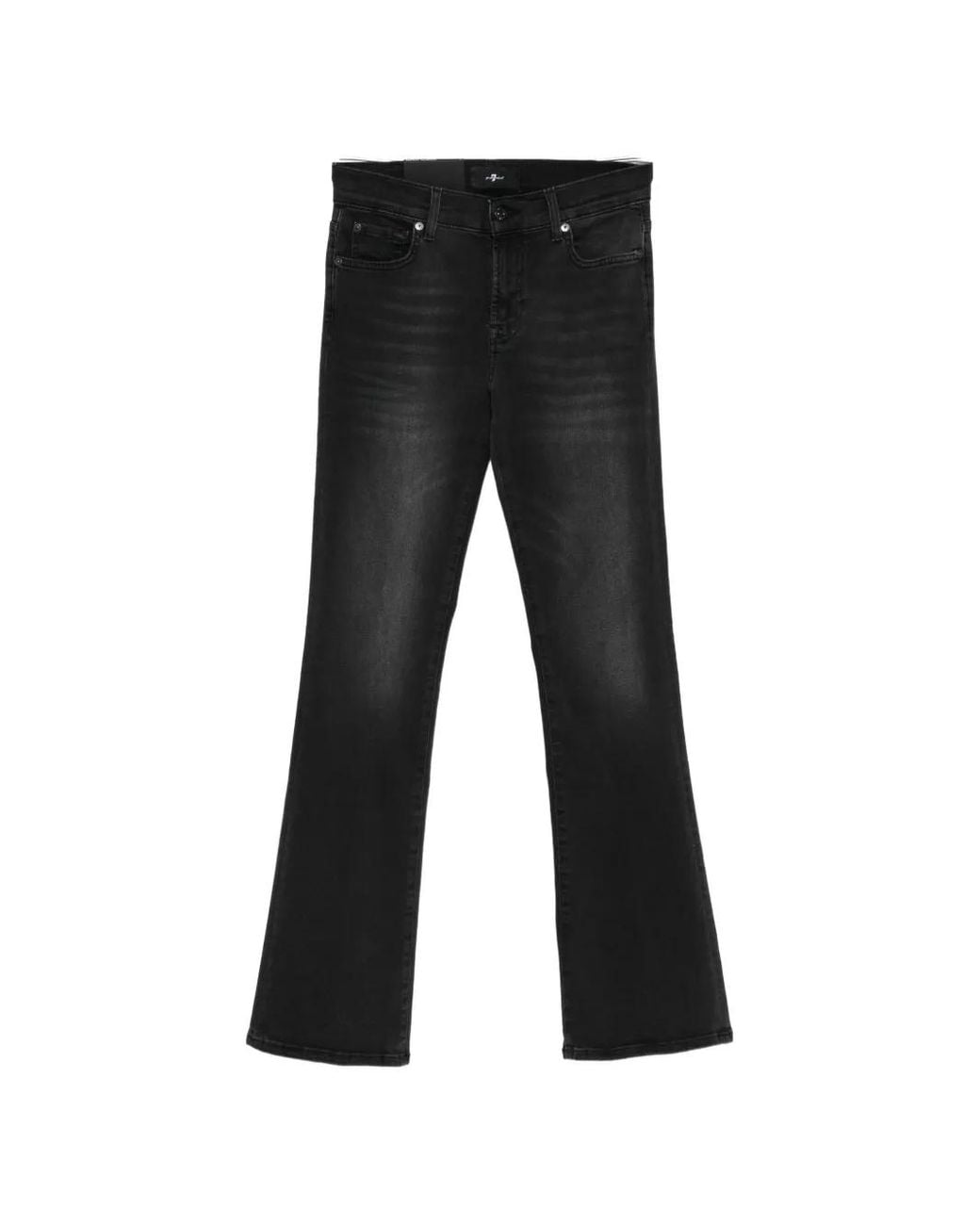 7 For All Mankind Black Faded Flared Jeans