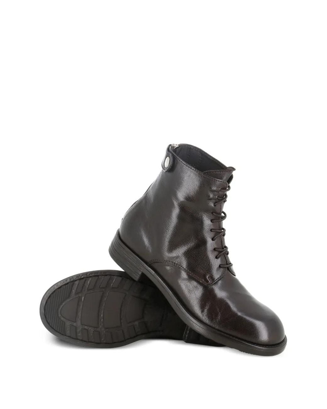 Officine Creative Brown Lace-Up Combat Boots