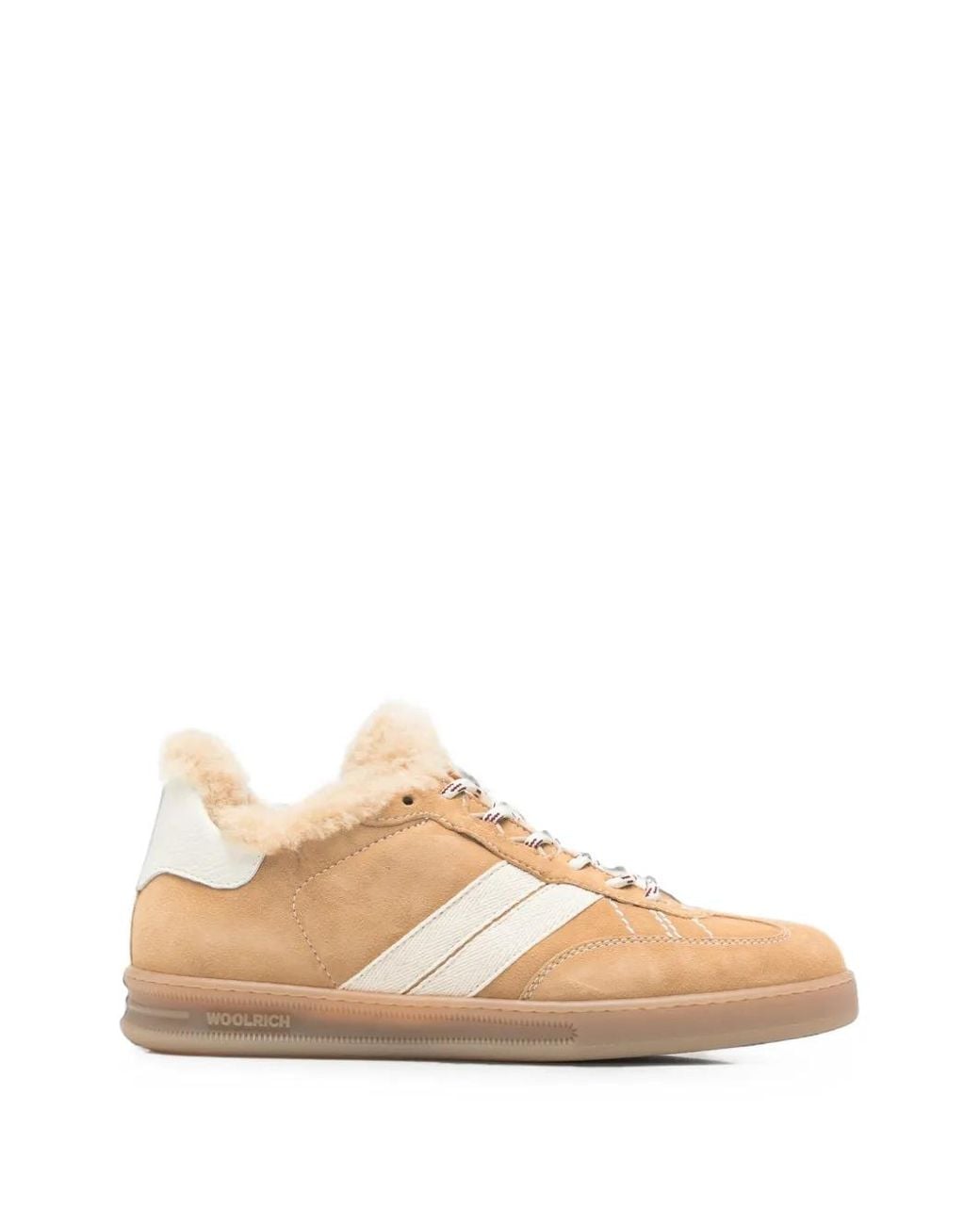 Woolrich Natural Shearling-Lined Panelled Sneakers