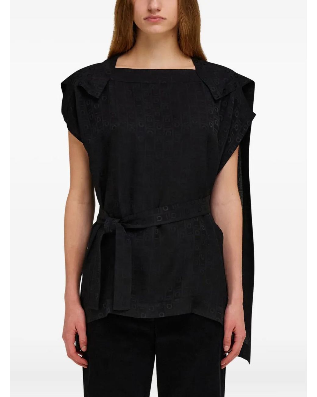 Ferragamo Black Monogram Blouse