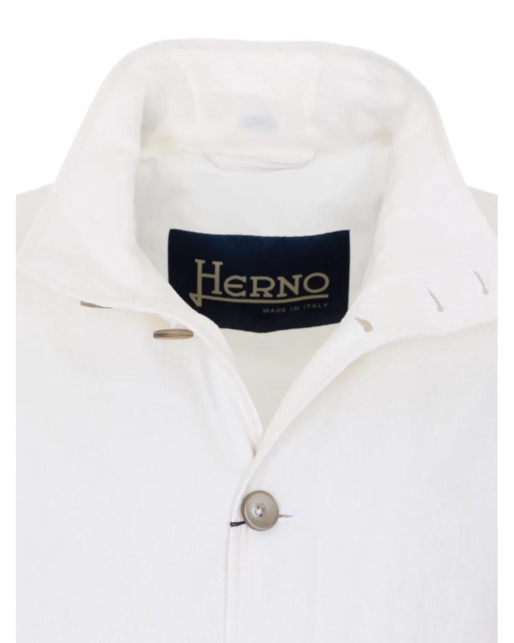 Herno White Button High-Neck Bomber Jacket for men