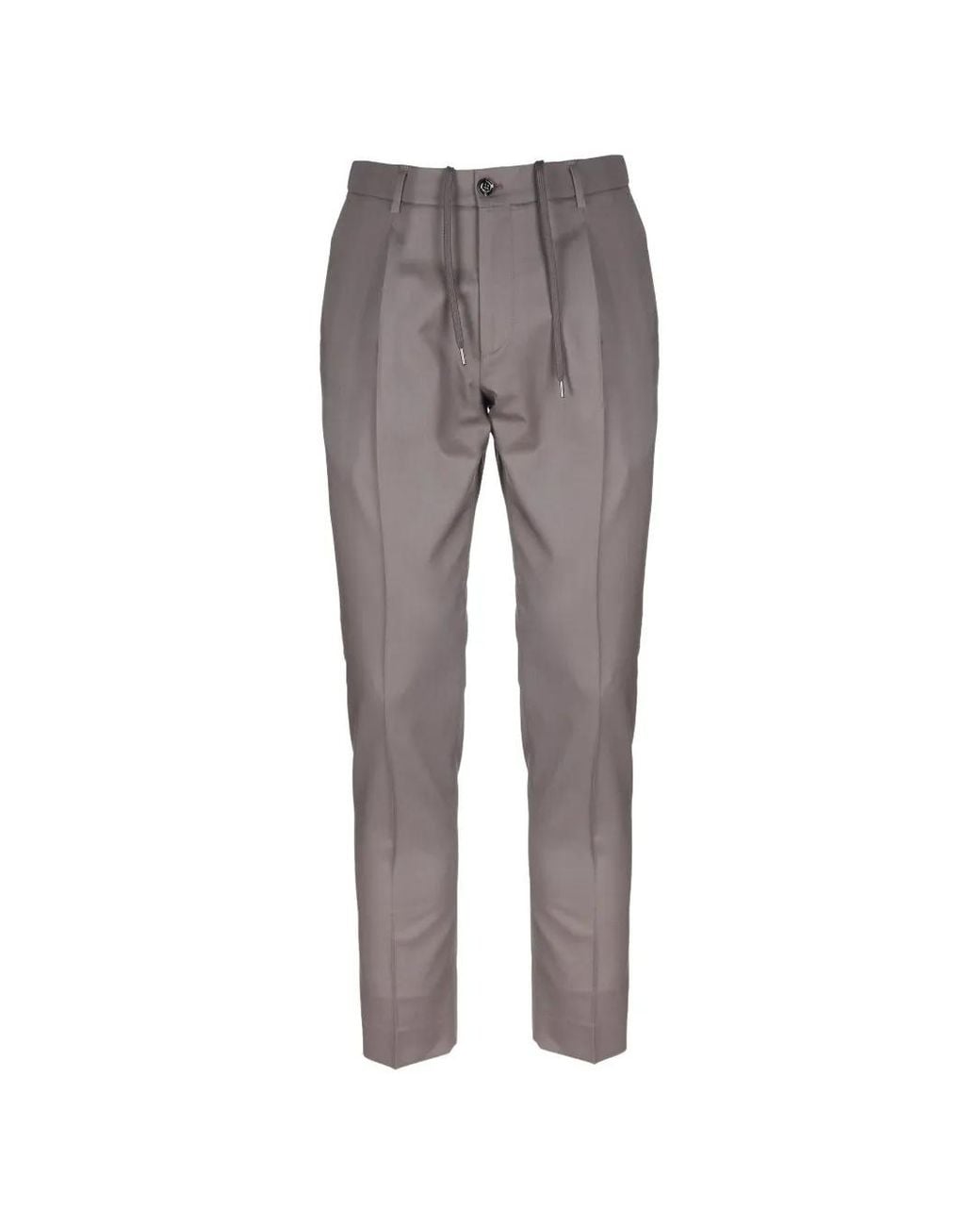 BE ABLE Gray Riccardo Pleated Drawstring-Waist Trousers for men