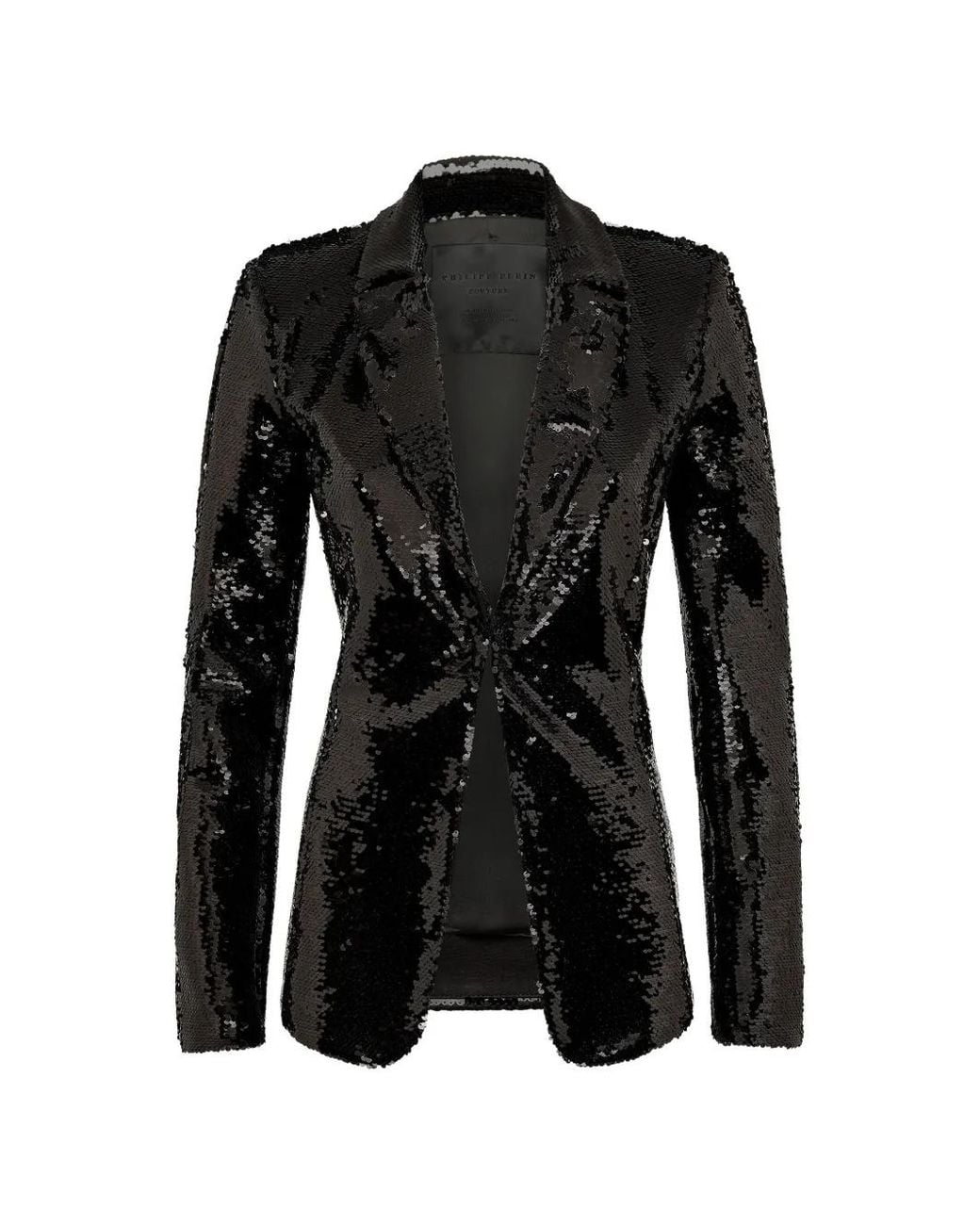 Philipp Plein Black Sequin-Embellished Blazer