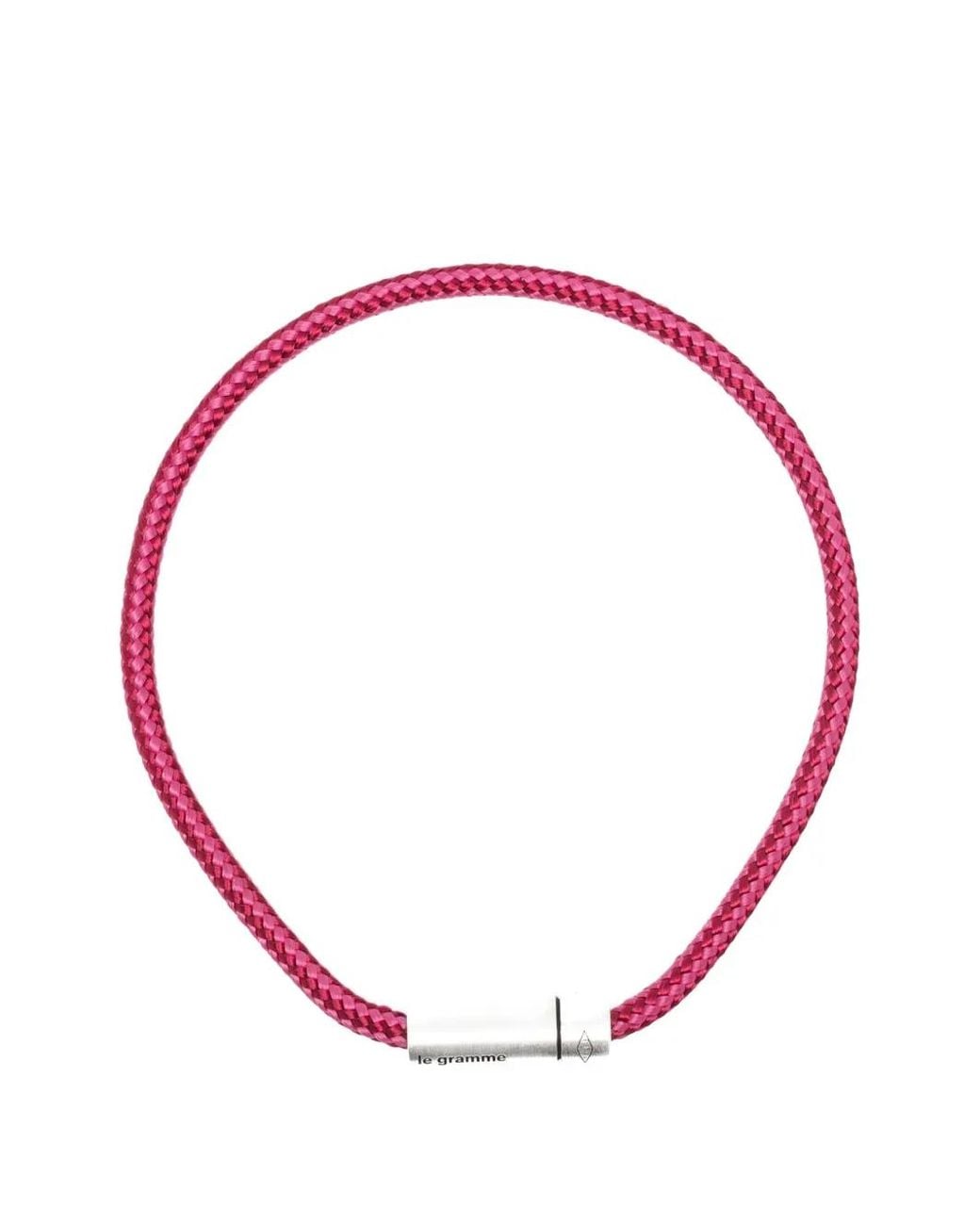 Le Gramme Pink Nato Cable Bracelet for men