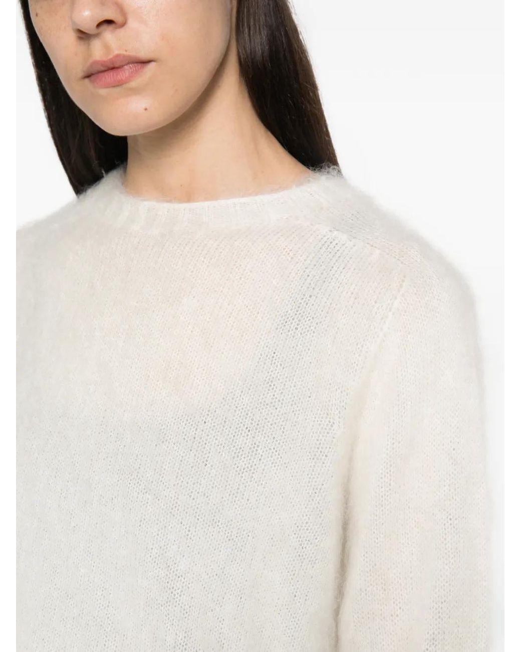 Max Mara White Brushed-Knit Sweater