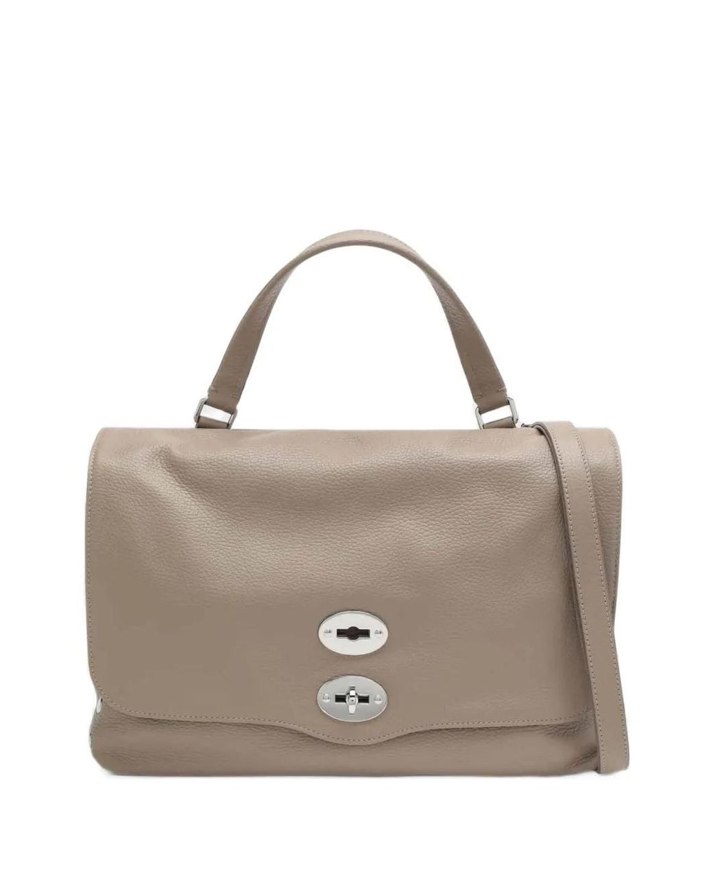 Zanellato Gray Medium Postina Hammered Leather Tote Bag