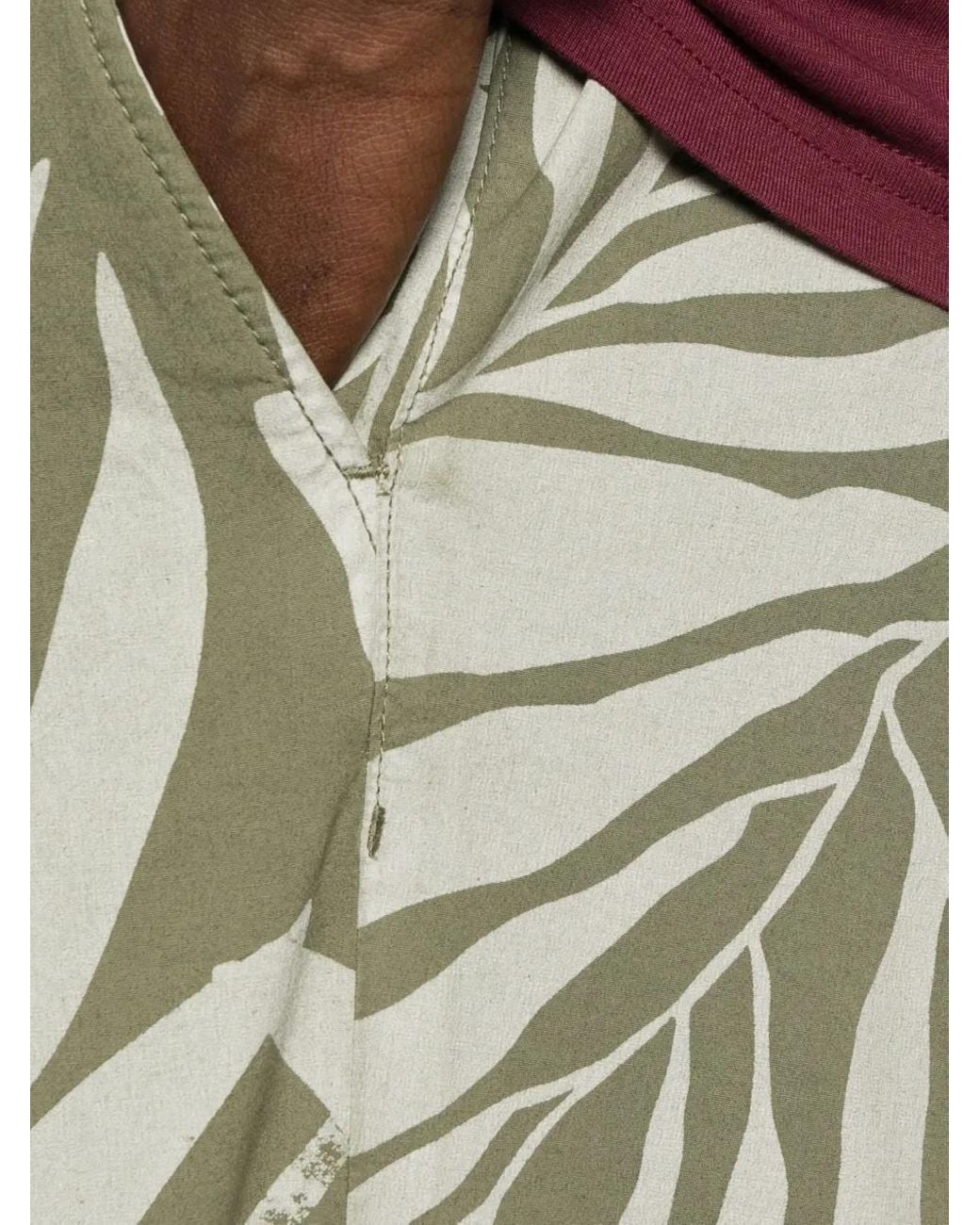 Marc O' Polo Green Leaf-Print Shorts for men