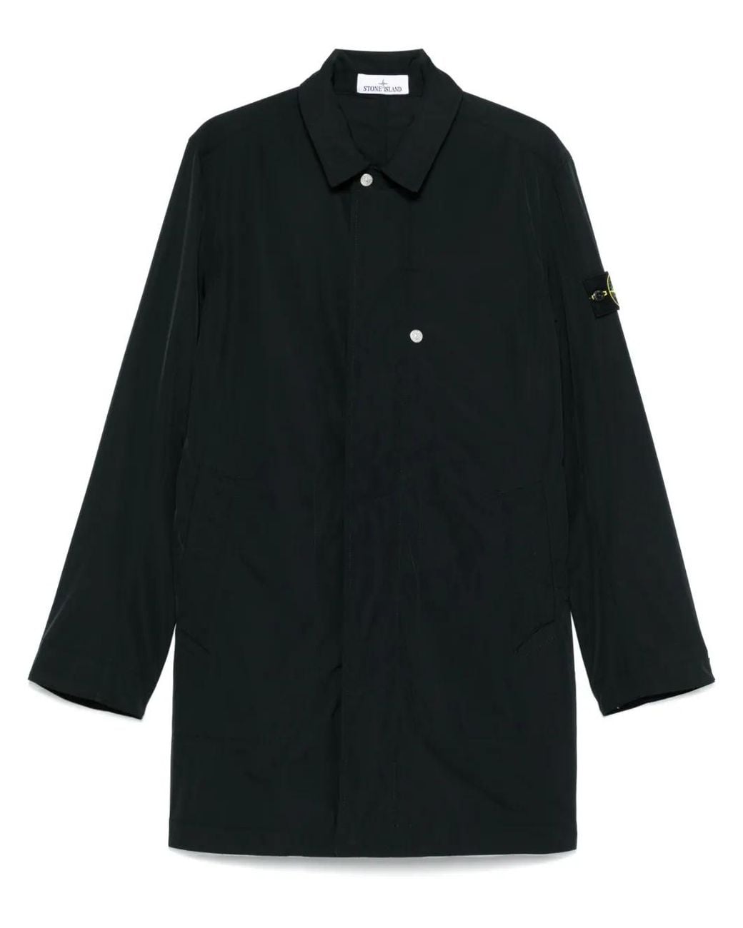 Stone Island Black Compass-Badge Coat for men