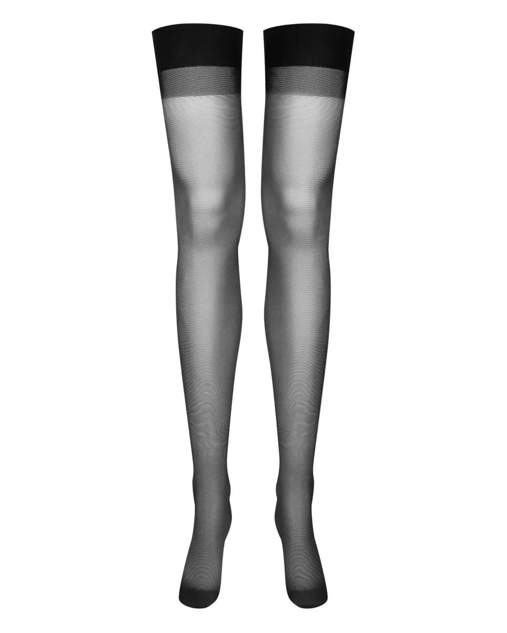 Maison Close Black Knee-Length Sheer Stockings