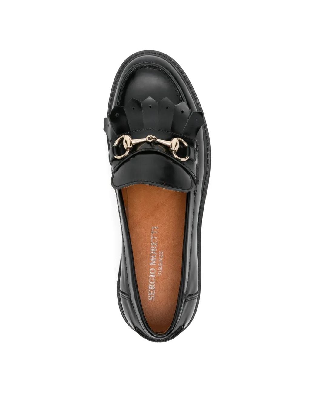 SERGIO MORETTI FIRENZE Black Horsebit Kiltie Loafers
