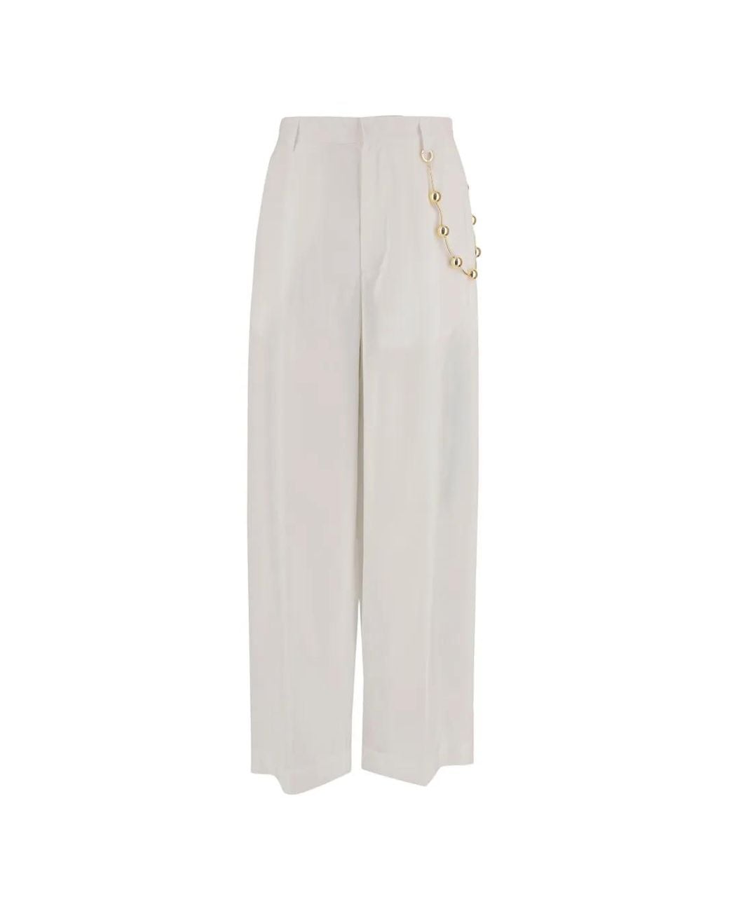 DARKPARK White Danielle Chain-Detail Palazzo Pants