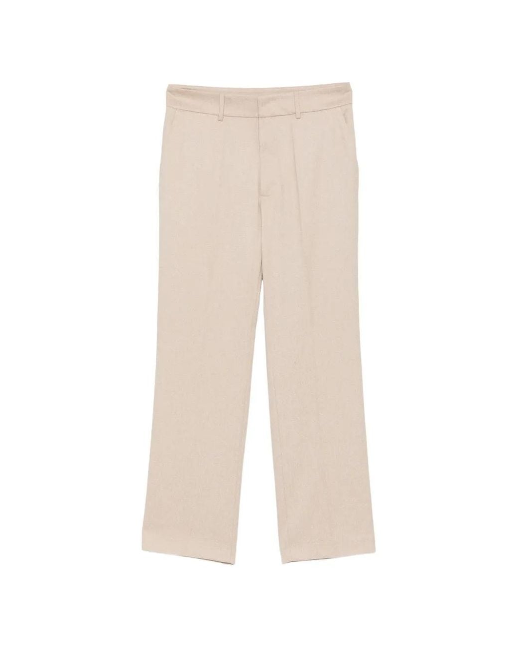 Patrizia Pepe White Pressed-Crease Tailored Trousers for men