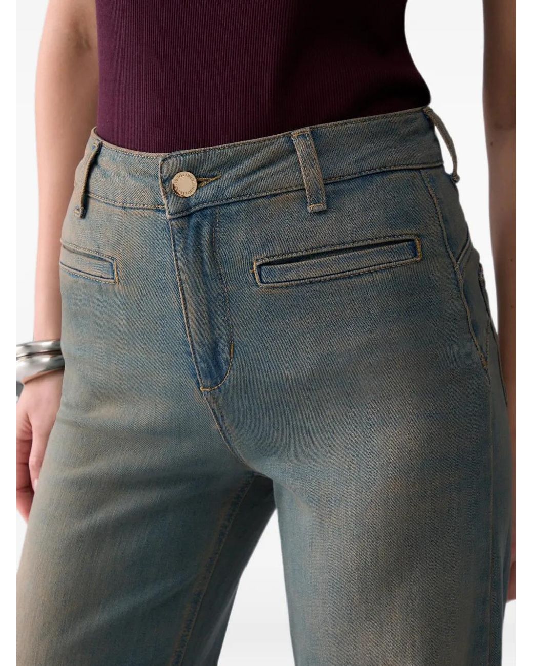 Liu Jo Blue Flare Jeans With Welt Pockets