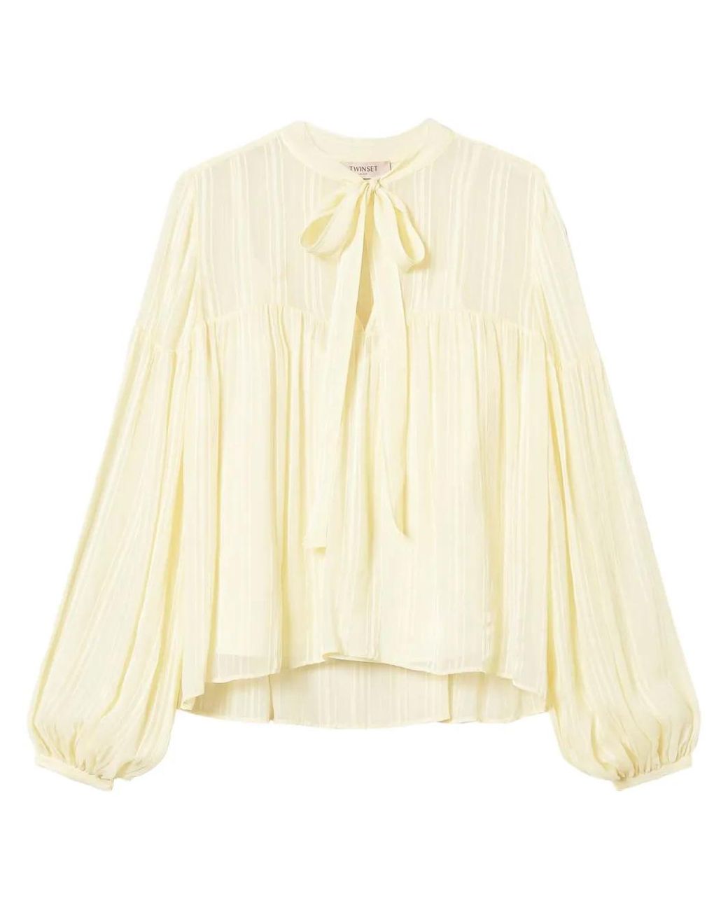 Twinset Natural Stripe-Jacquard Blouse