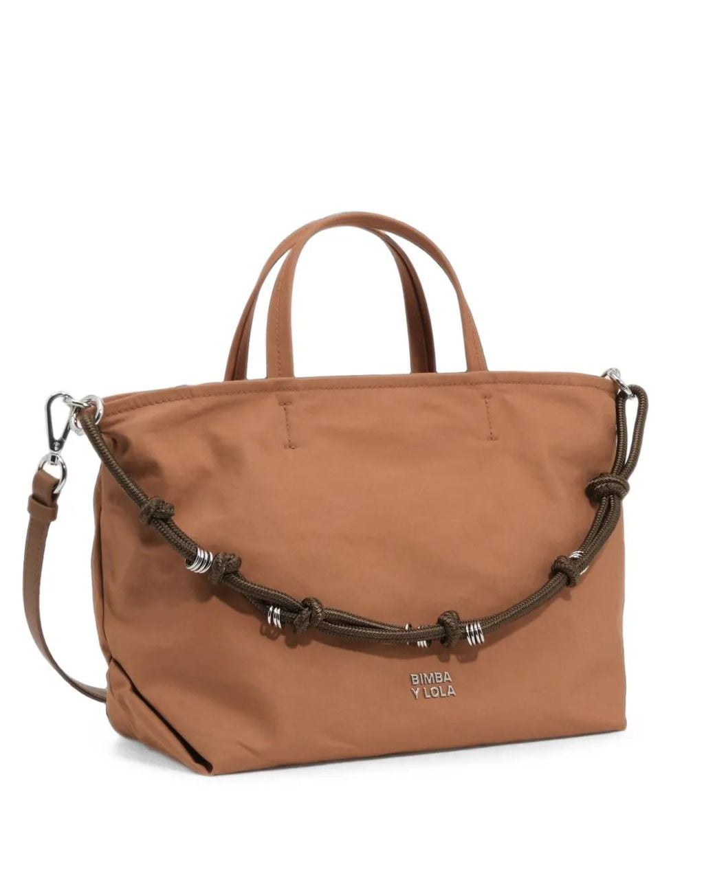 Bimba Y Lola Brown Cabas Médium En Coton Clair