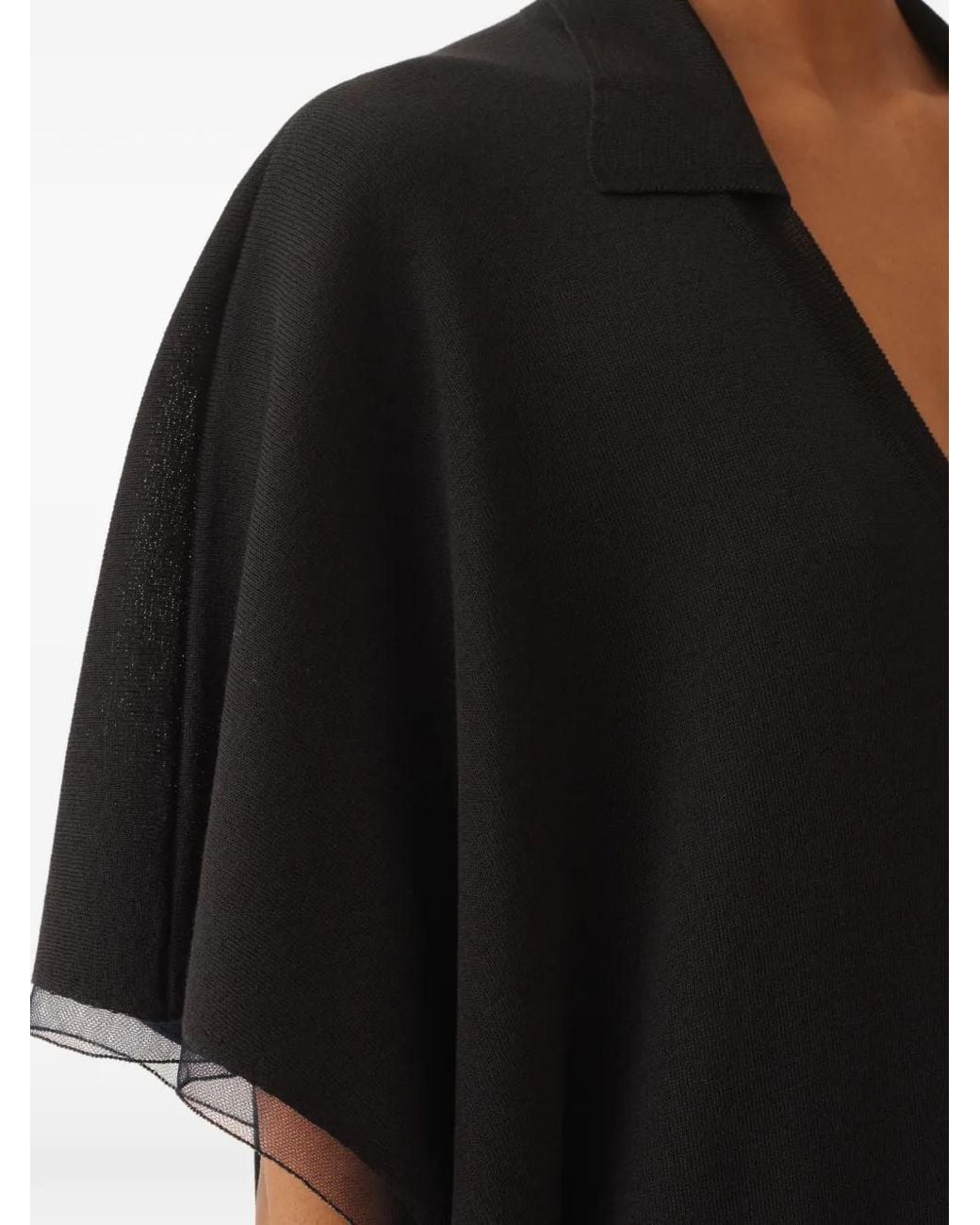 Fabiana Filippi Black Collared V-Neck Dress