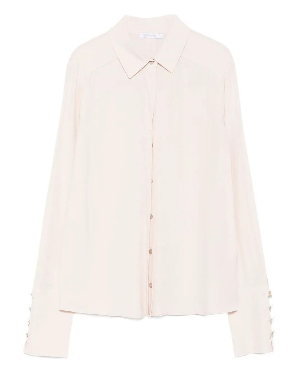 Patrizia Pepe White Button-Cuff Blouse