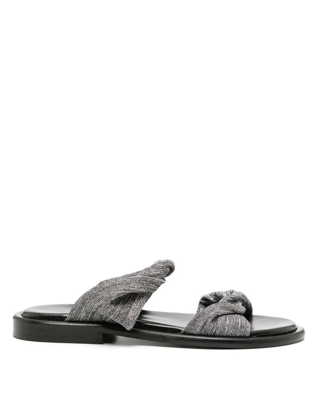 IRO White Twist Glitter Flat Slides