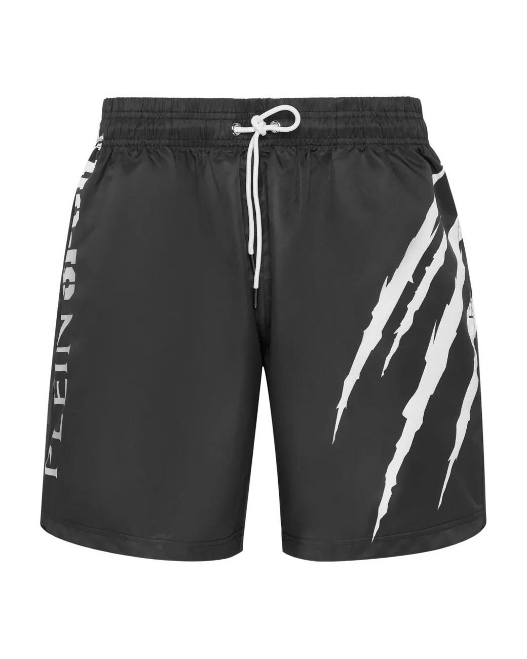Philipp Plein Black Short De Bain À Logo for men