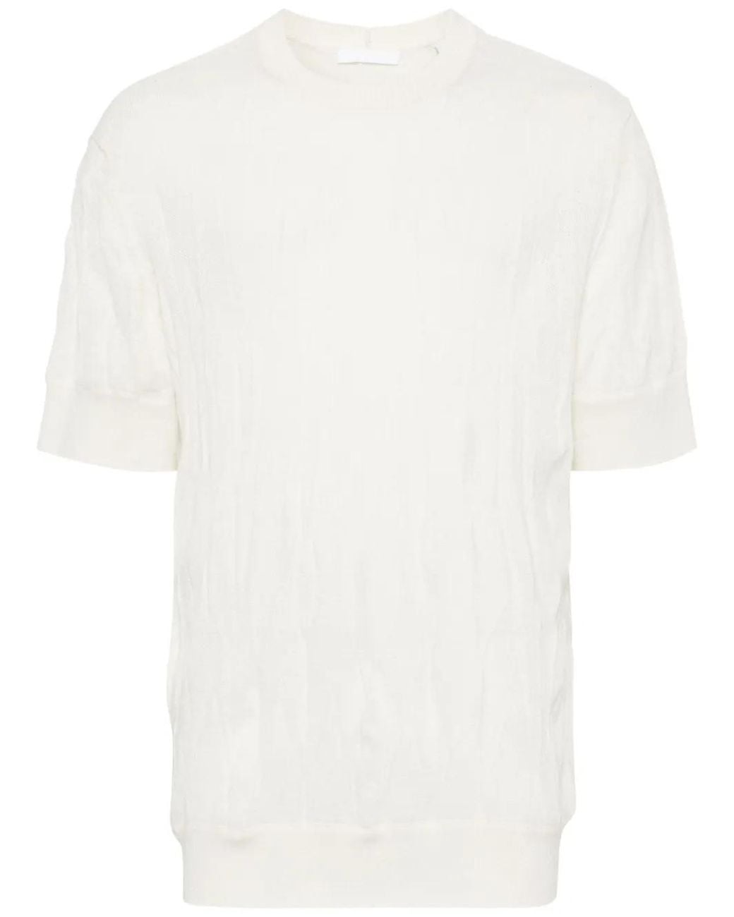 Helmut Lang White Crushed-Effect Sweater for men