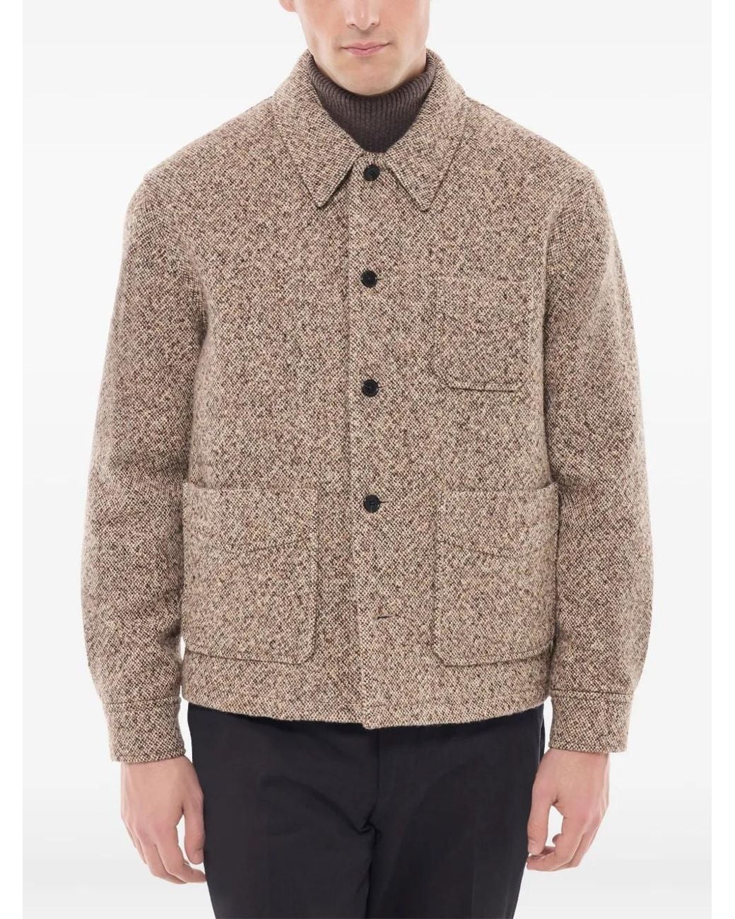 Fursac Brown Tweed-Pocket Jacket for men