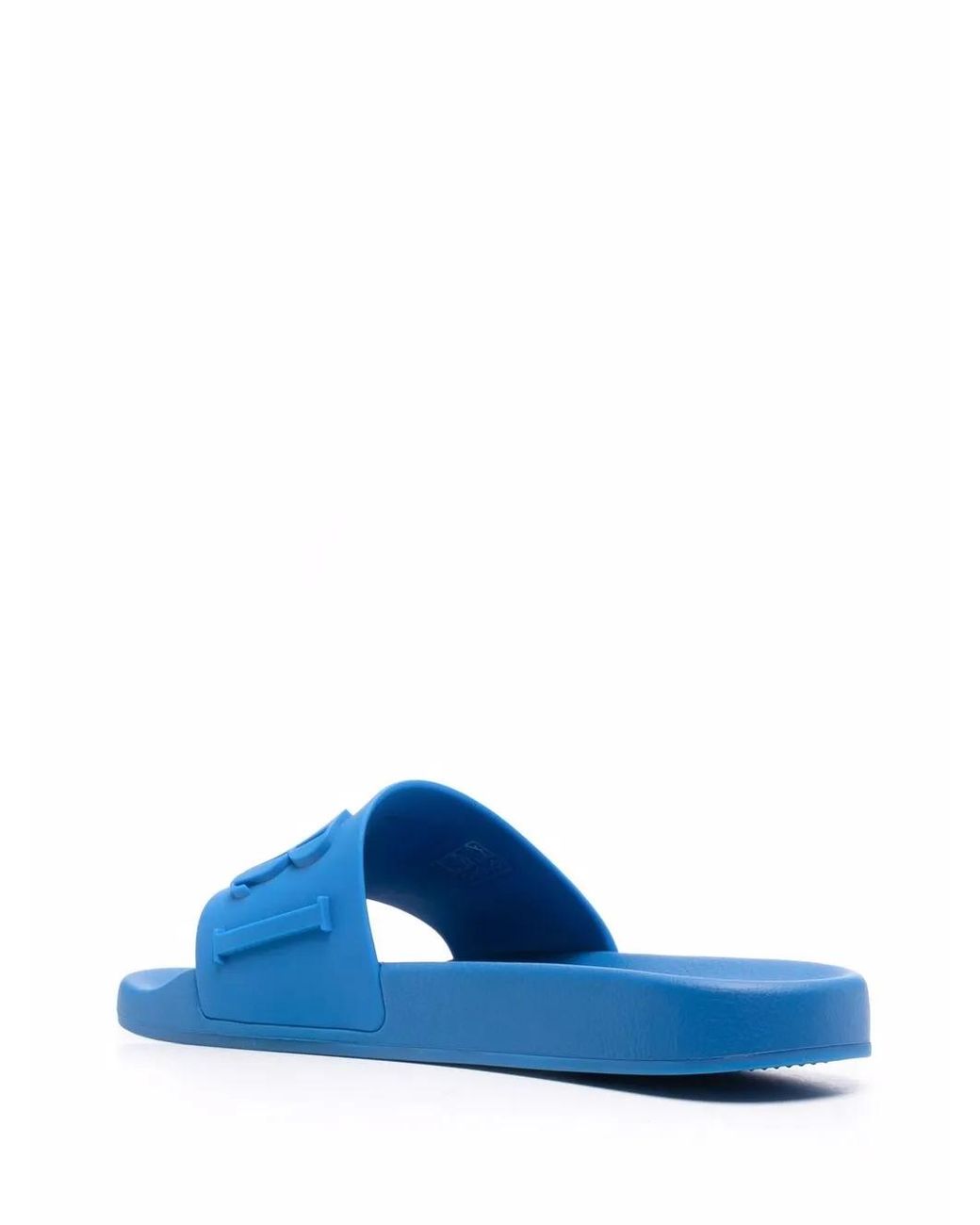 Amiri Blue Logo-Embossed Open-Toe Slides for men