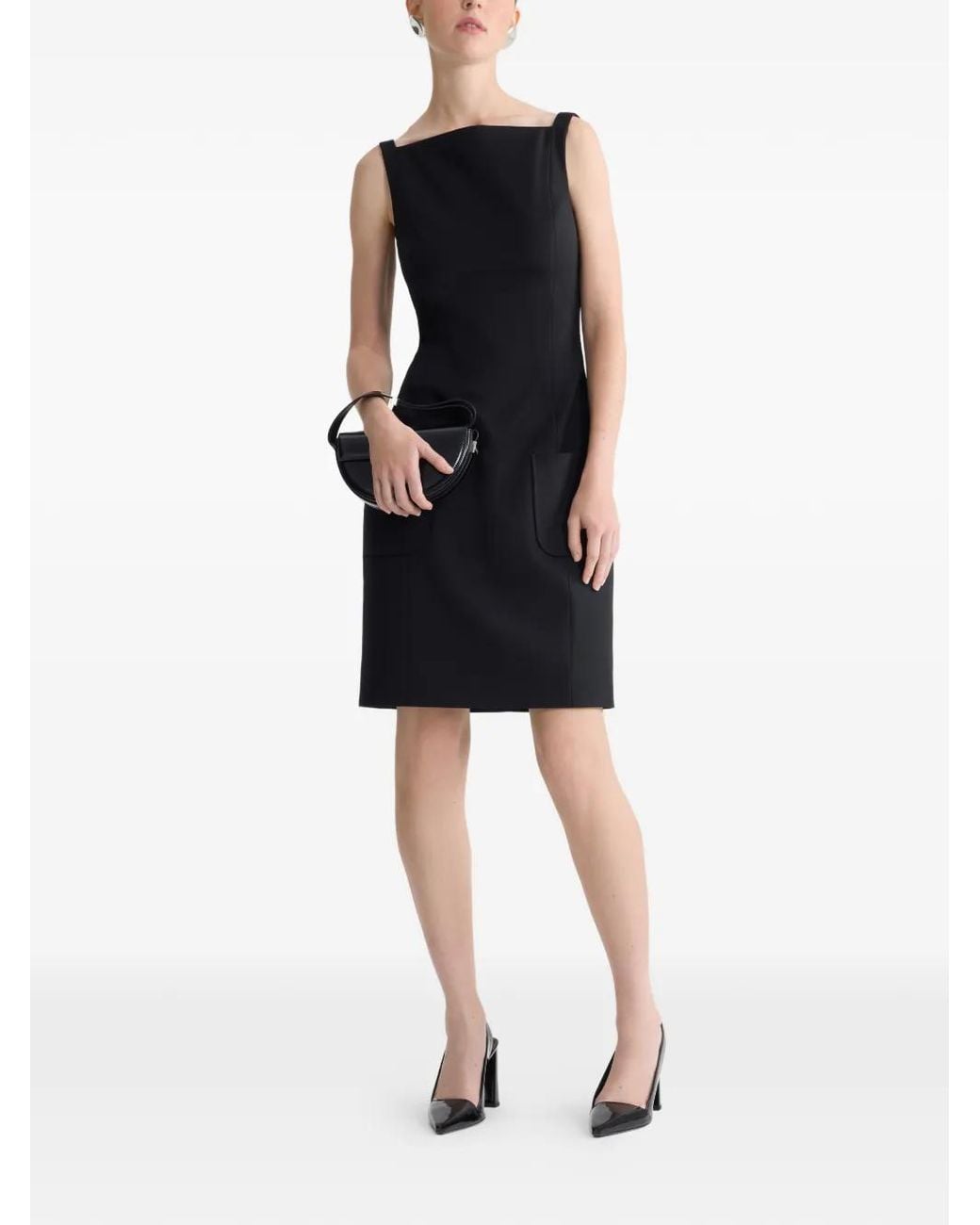 Patou Black Pockets Mini Dress