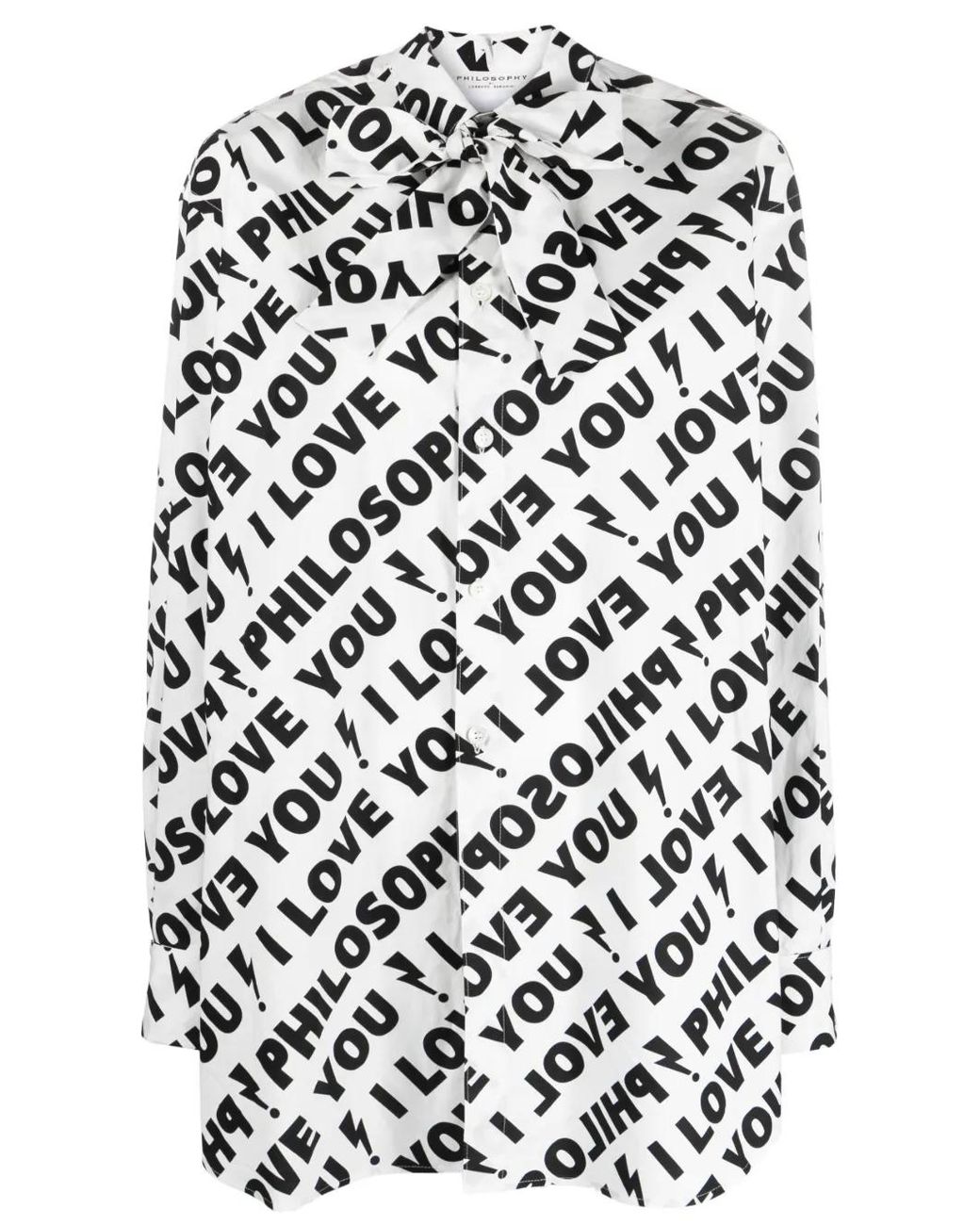 Philosophy Di Lorenzo Serafini White I Love You Philosophy Longline Shirt
