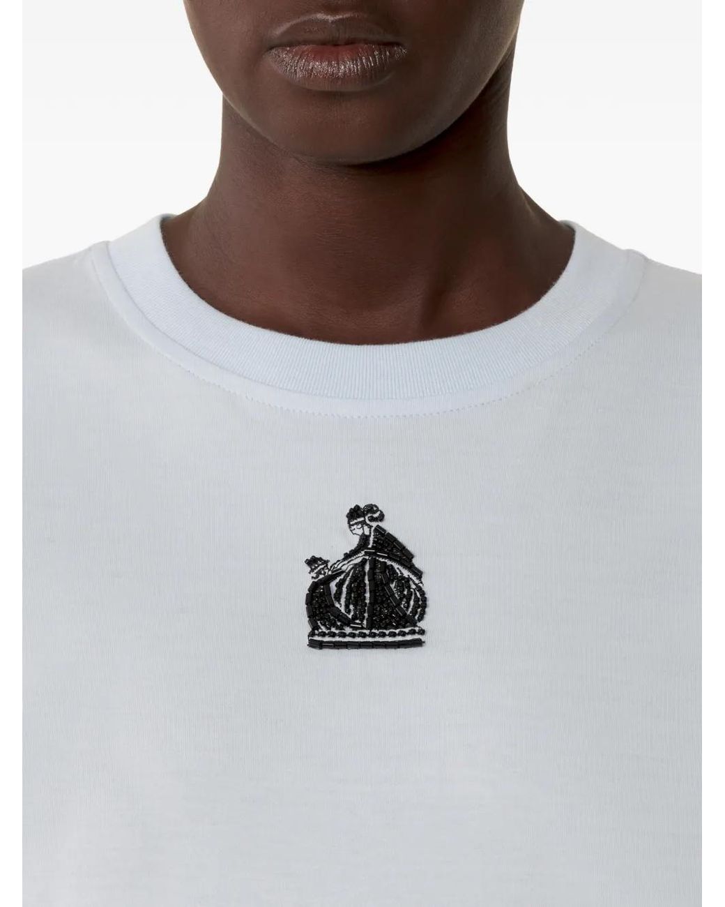 Lanvin Blue Mother And Daughter Graphic Crew-Neck T-Shirt