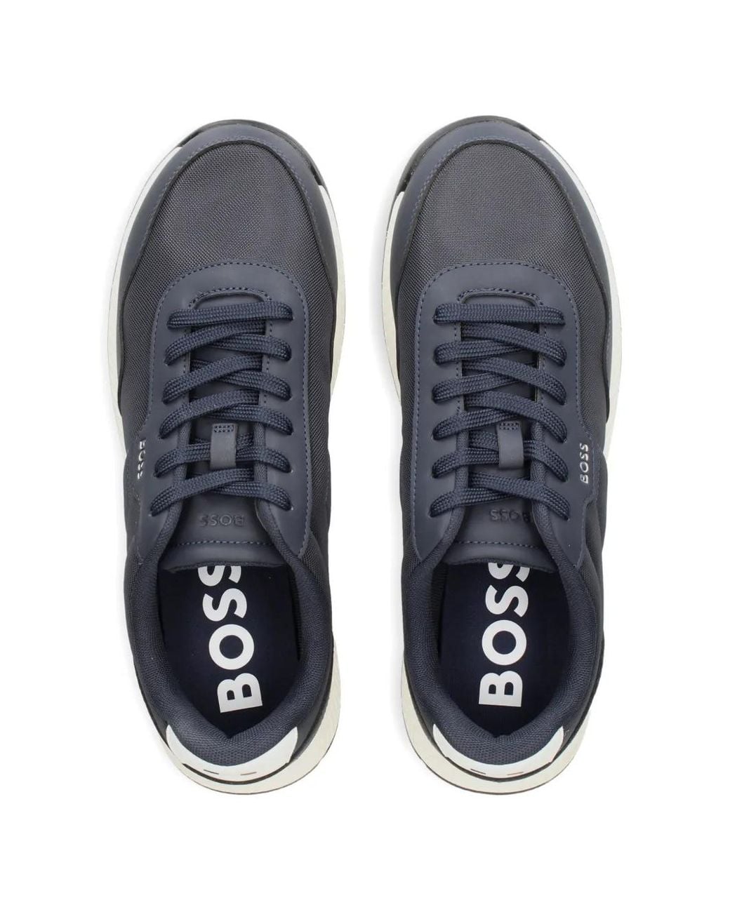 Boss Blue Low-Top Trainers With Textured Uppers for men