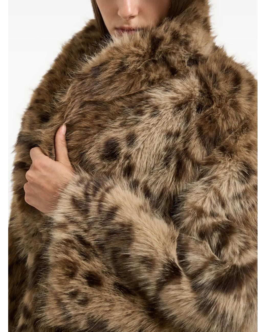 Bully Brown Manteau En Fourrure Artificielle À Imprimé Léopard
