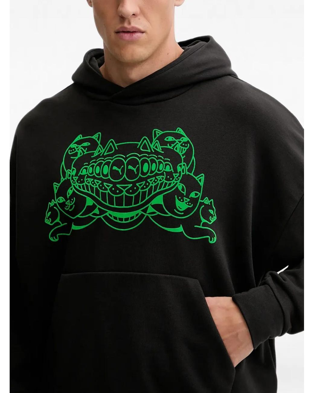 PUMA Black X Ripndip Graphic-Print Hoodie for men