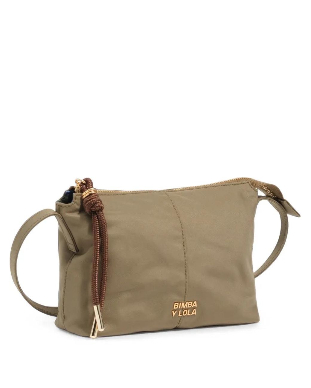 Bimba Y Lola Brown Mini Nylon Shoulder Bag