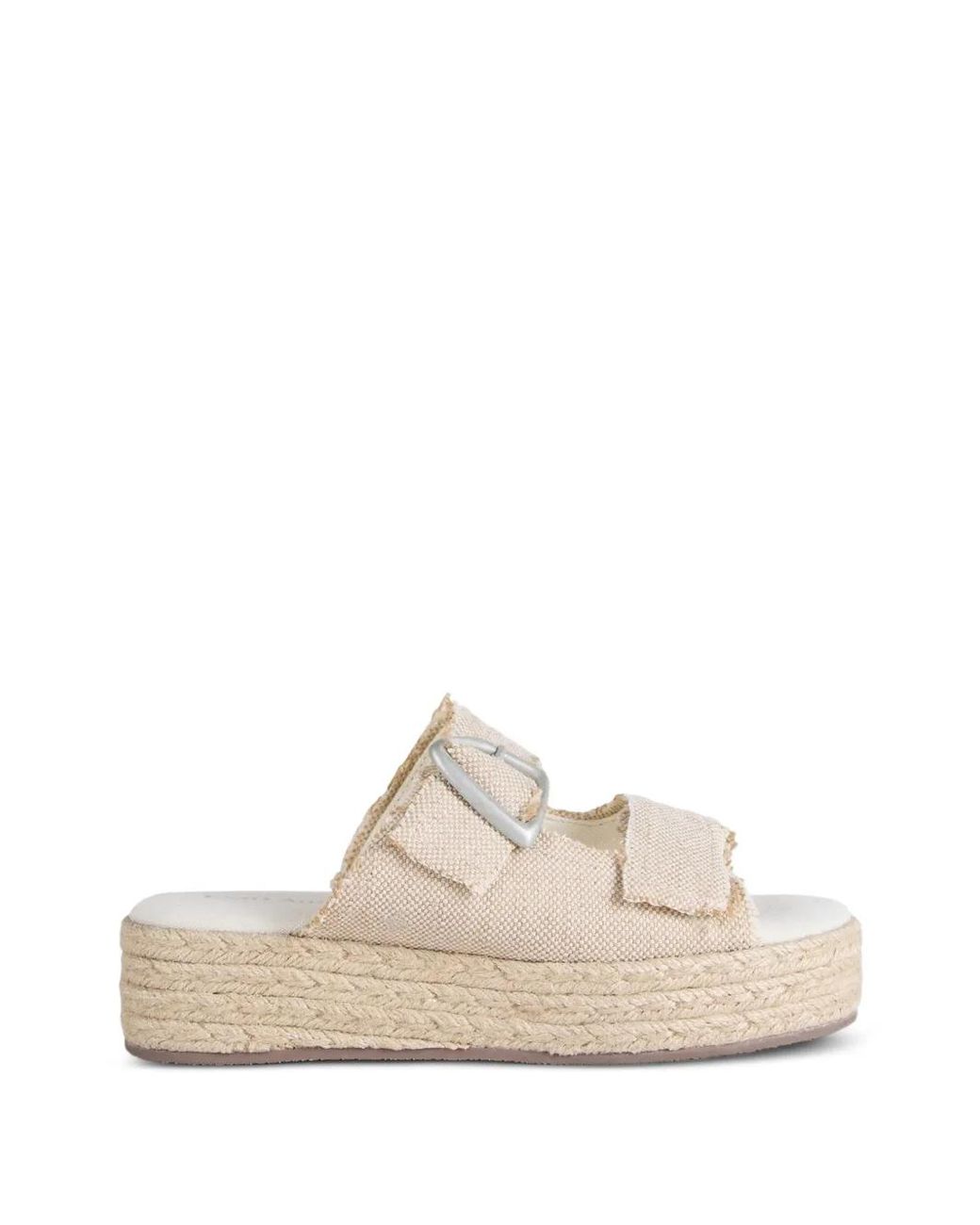 EMU White Ayers Frayed Buckle-Fastening Sandals
