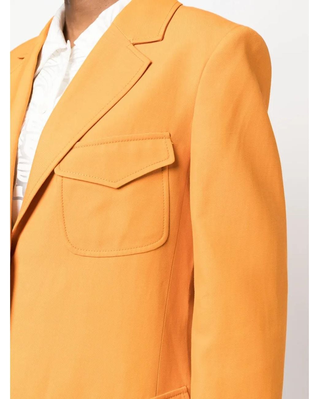 Alberta Ferretti Orange Single-Breasted Blazer