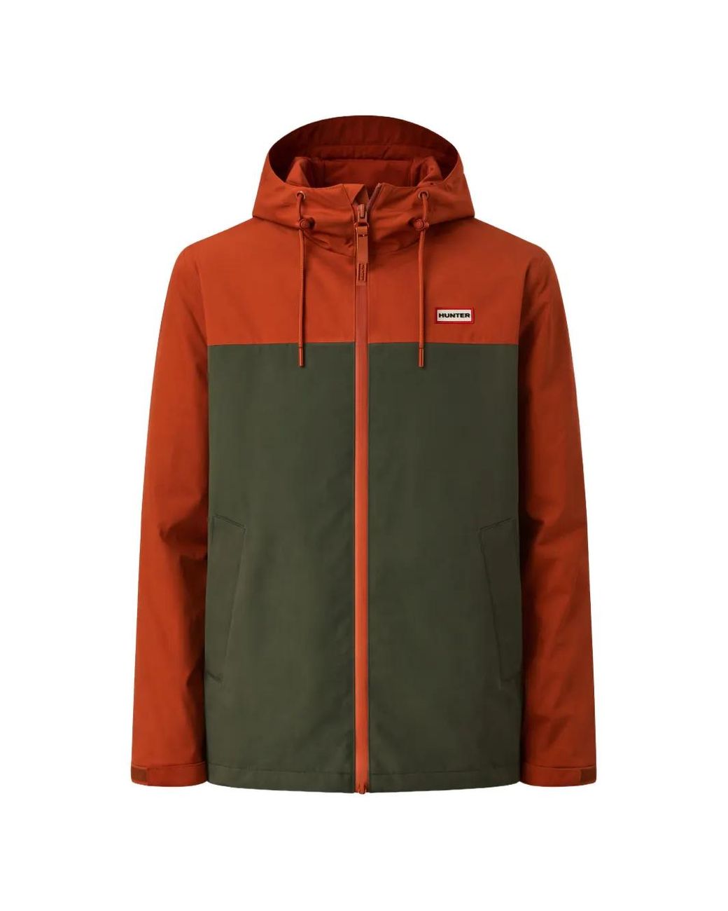 Hunter Brown Originals Colour-Block Zip-Up Hooded Jacket for men