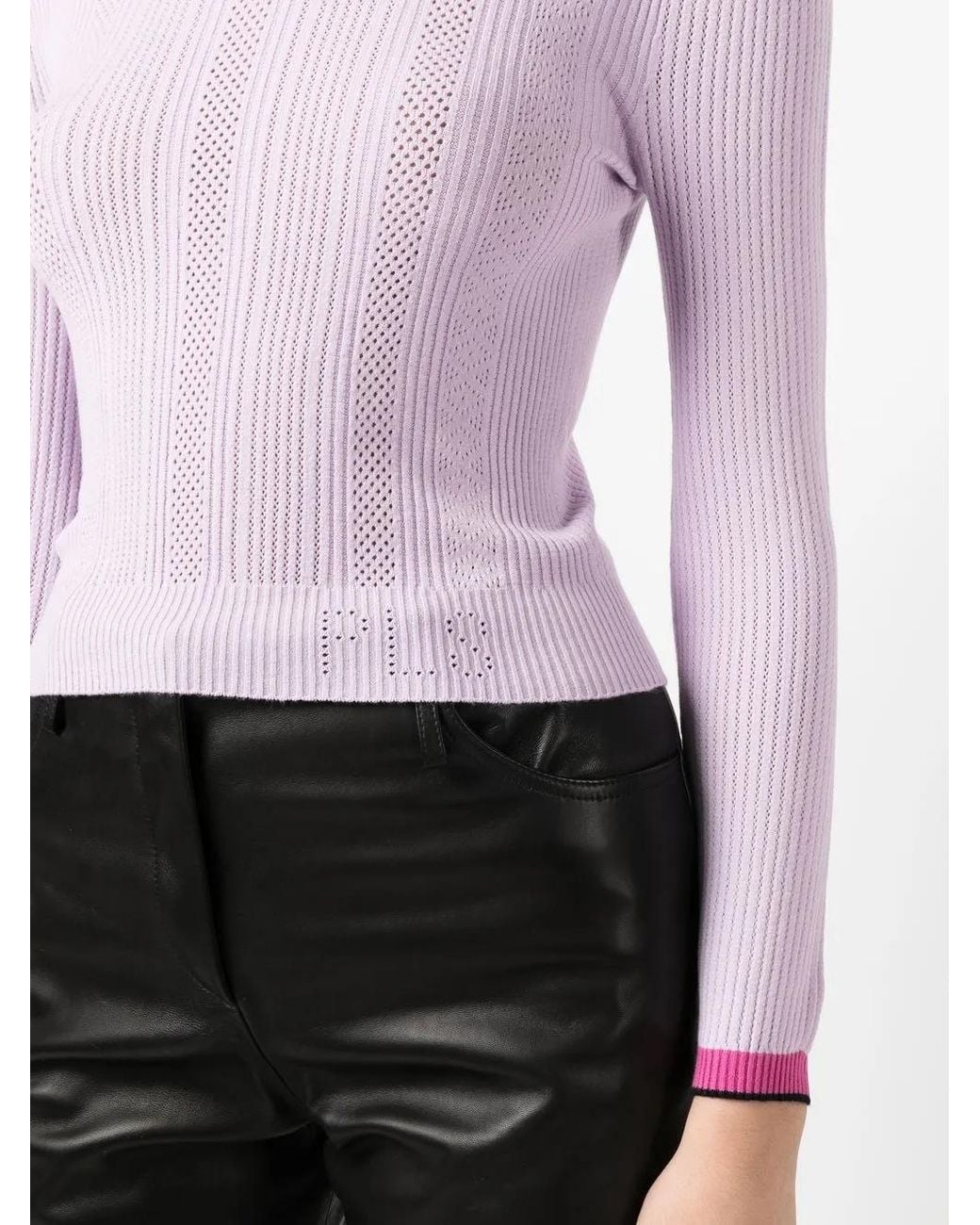 Philosophy Di Lorenzo Serafini Pink Ribbed-Knit Top