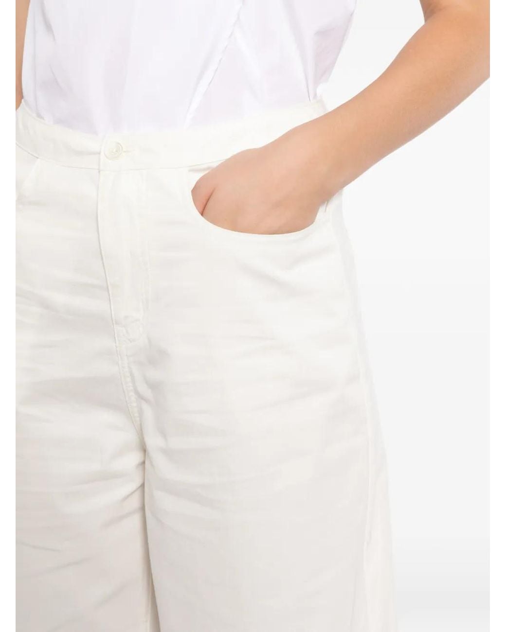 YEAREAST White Wide-Leg Trousers