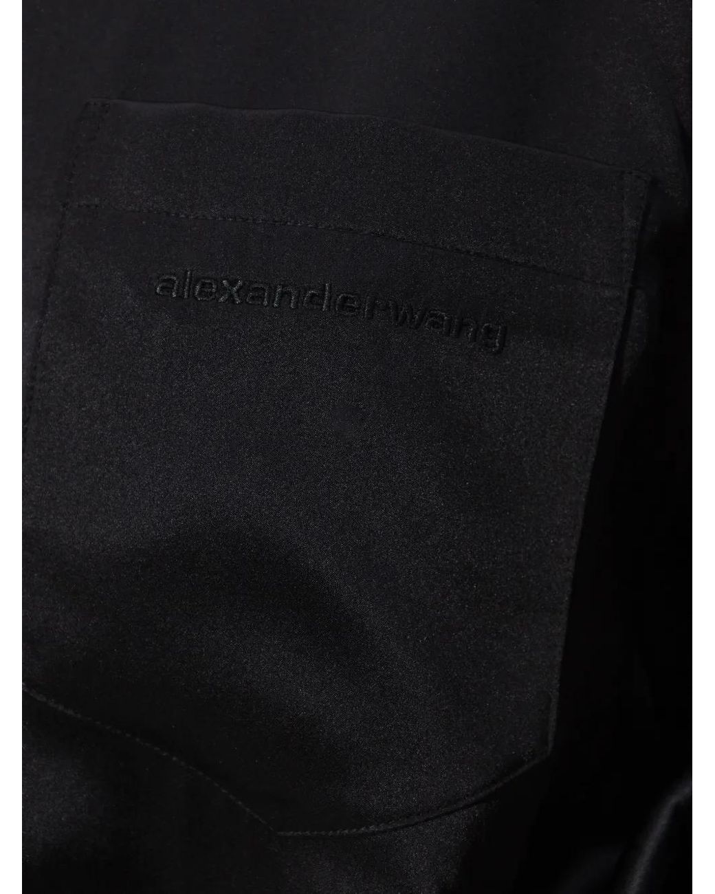 Alexander Wang Black Cut-Off Layered Shirt Mini Dress