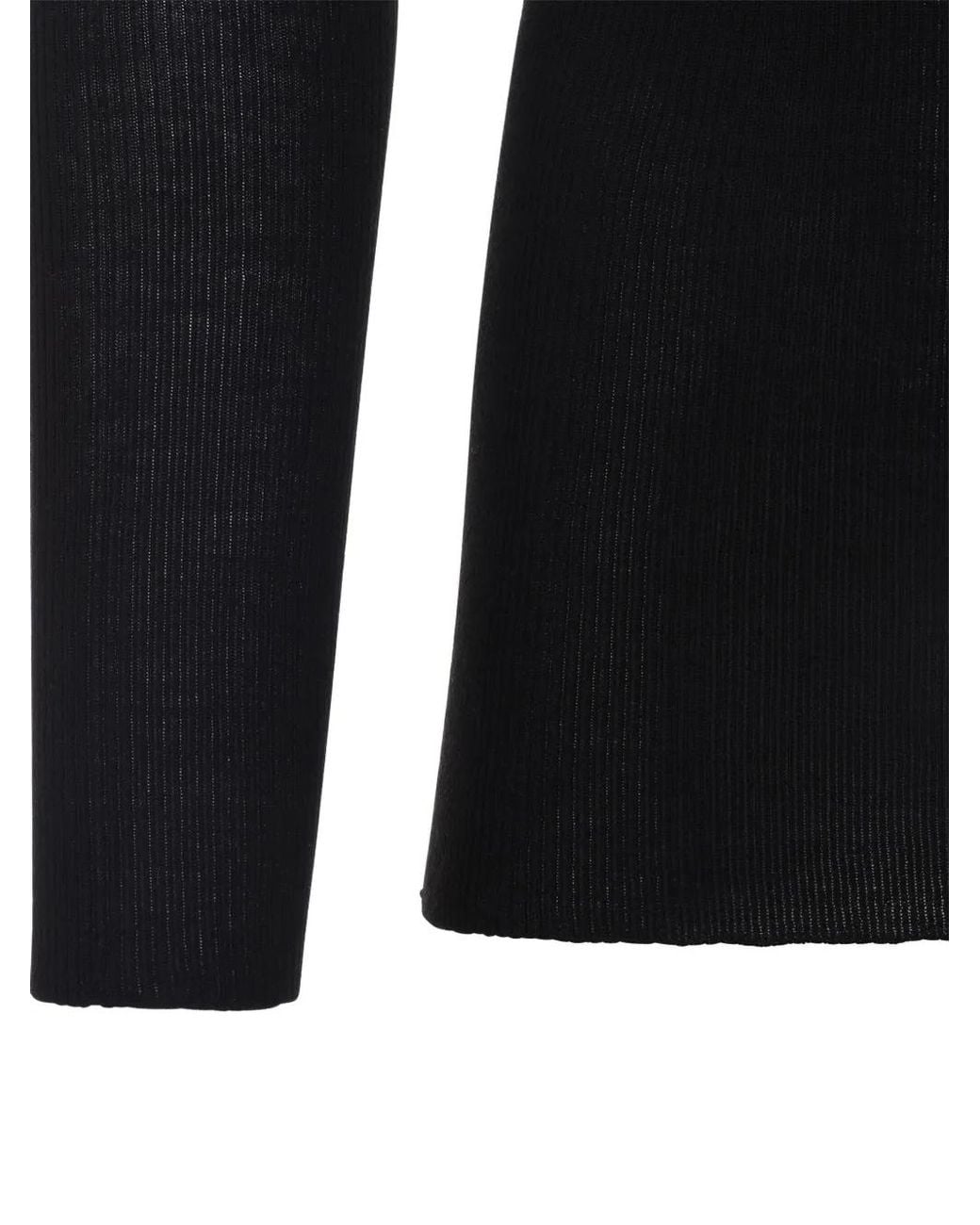 Rick Owens Black Wool Ribbed Round Neck Pullover for men