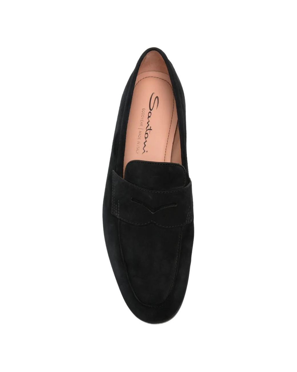 Santoni Black Carla Suede Loafers