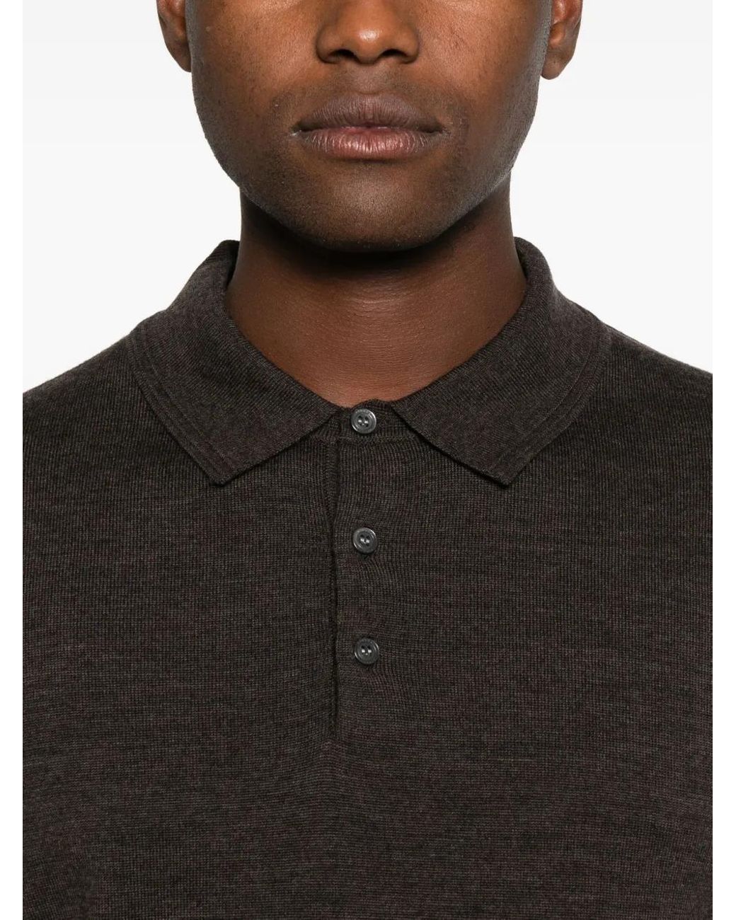 Jonathan Simkhai Black Wool Polo Shirt for men