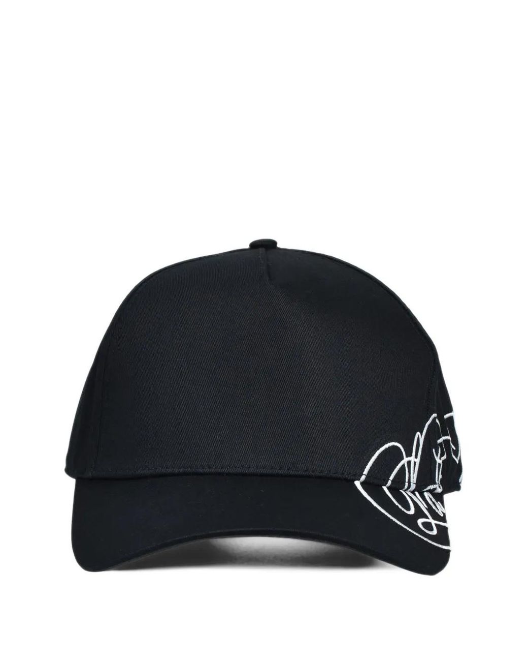 LAST NEST Black Embroidered Canvas Cap for men
