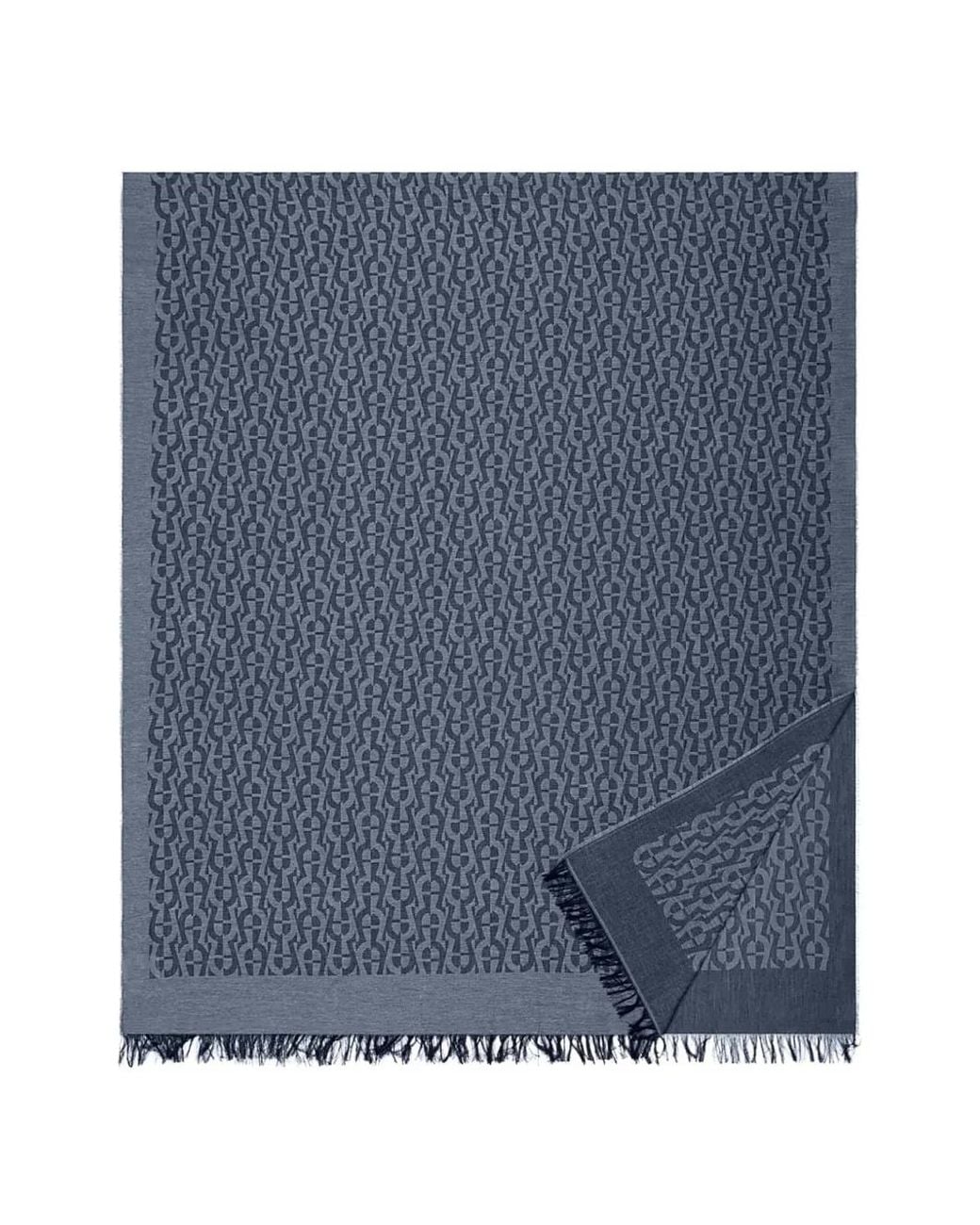 Aigner Blue Schal Mit Monogrammmuster