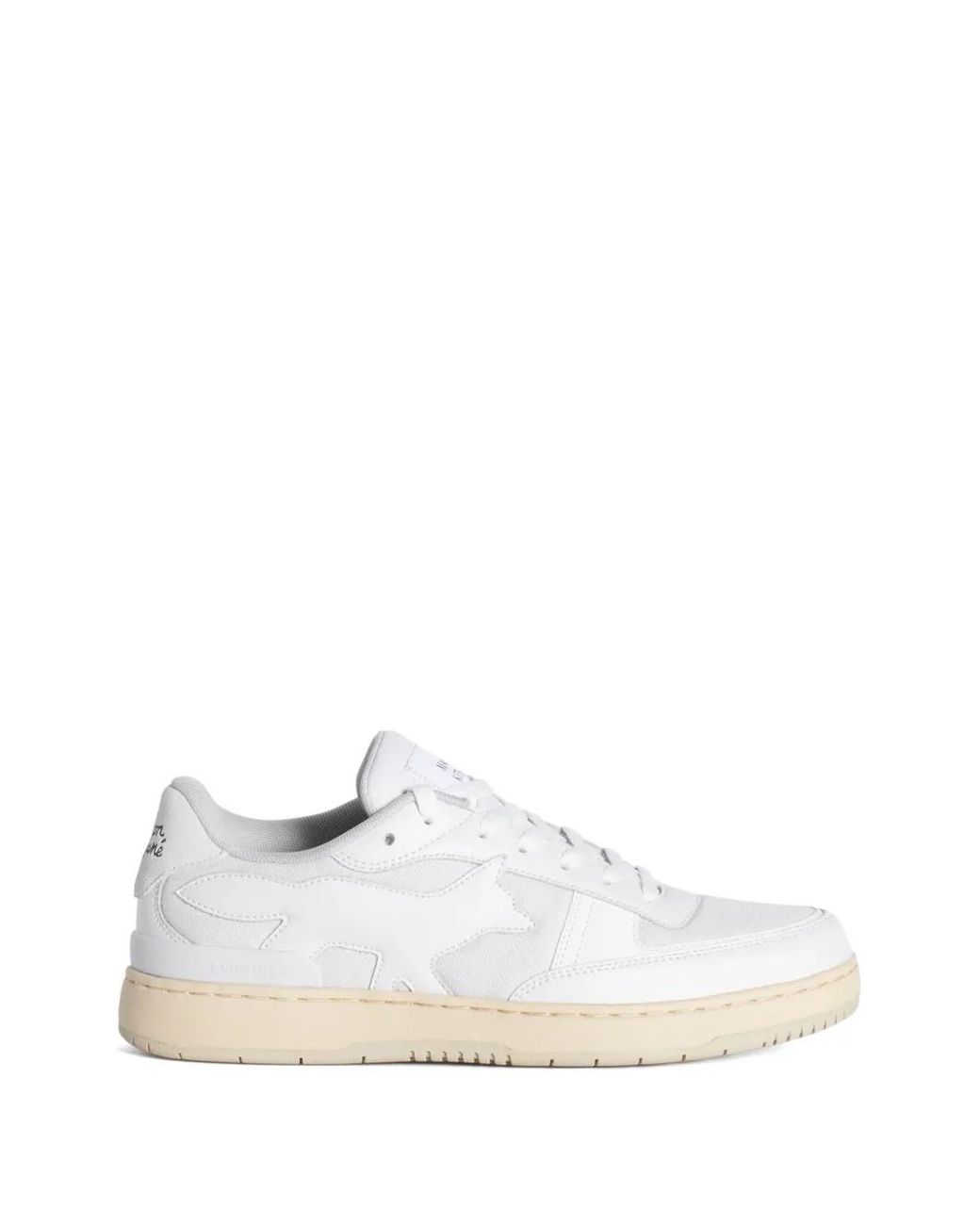 Maison Kitsuné White Chiru Fox-Patch Panelled Sneakers