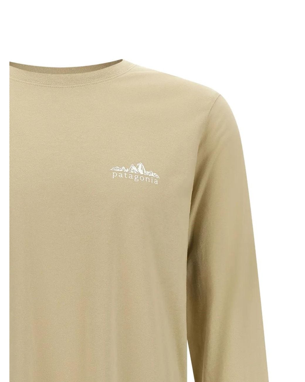 Patagonia Natural Fitz Roy Foothills Logo-Print Long-Sleeve T-Shirt for men