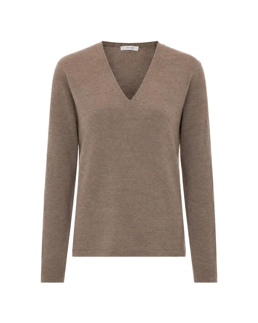 The Row Brown Poesis V-Neck Sweater