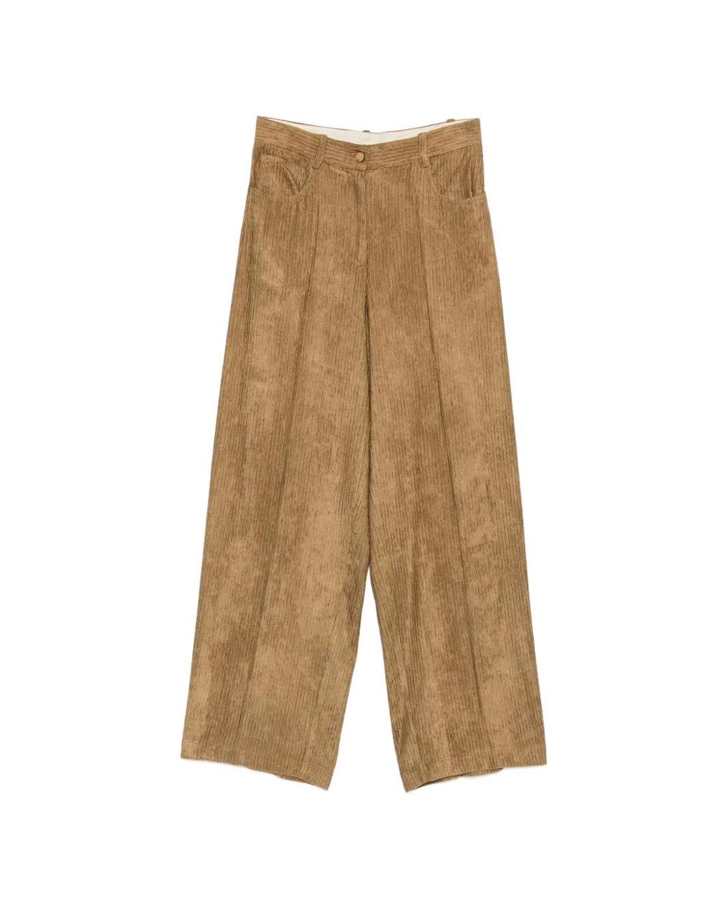 Alysi Natural Belt-Loop Corduroy Trousers
