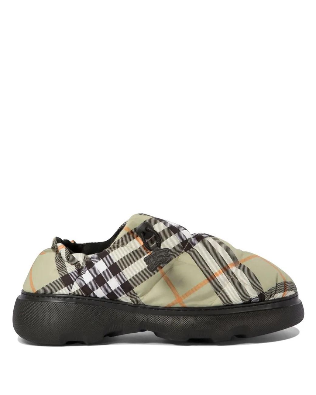 Burberry Natural Quilted-Check Heeled Mules