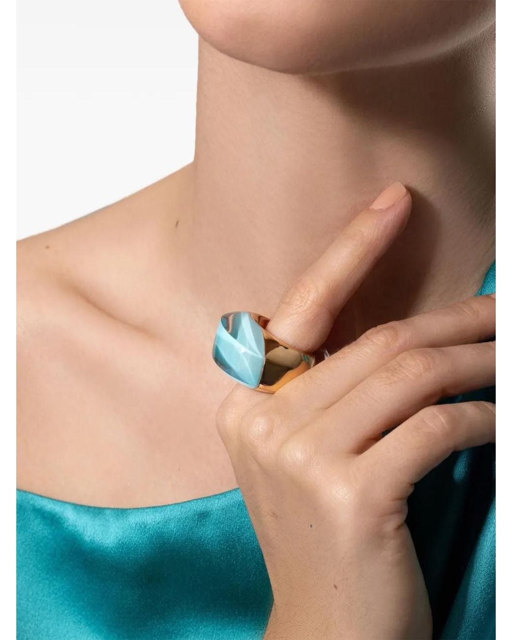 Vhernier Blue Aladino And Rock Crystal Ring